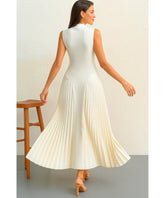 Vestido Longo Elegante Plissado com Gola Alta casamento civil barato em promoção ZARA